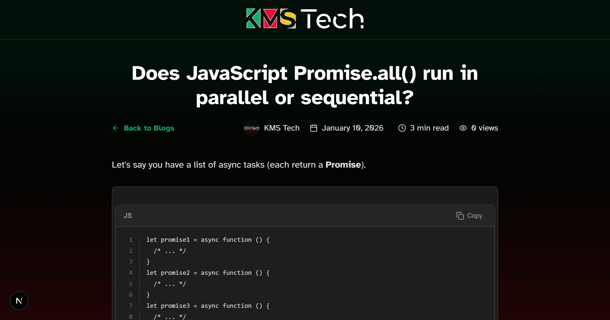 Does JavaScript Promise.all() run in parallel or sequential?
