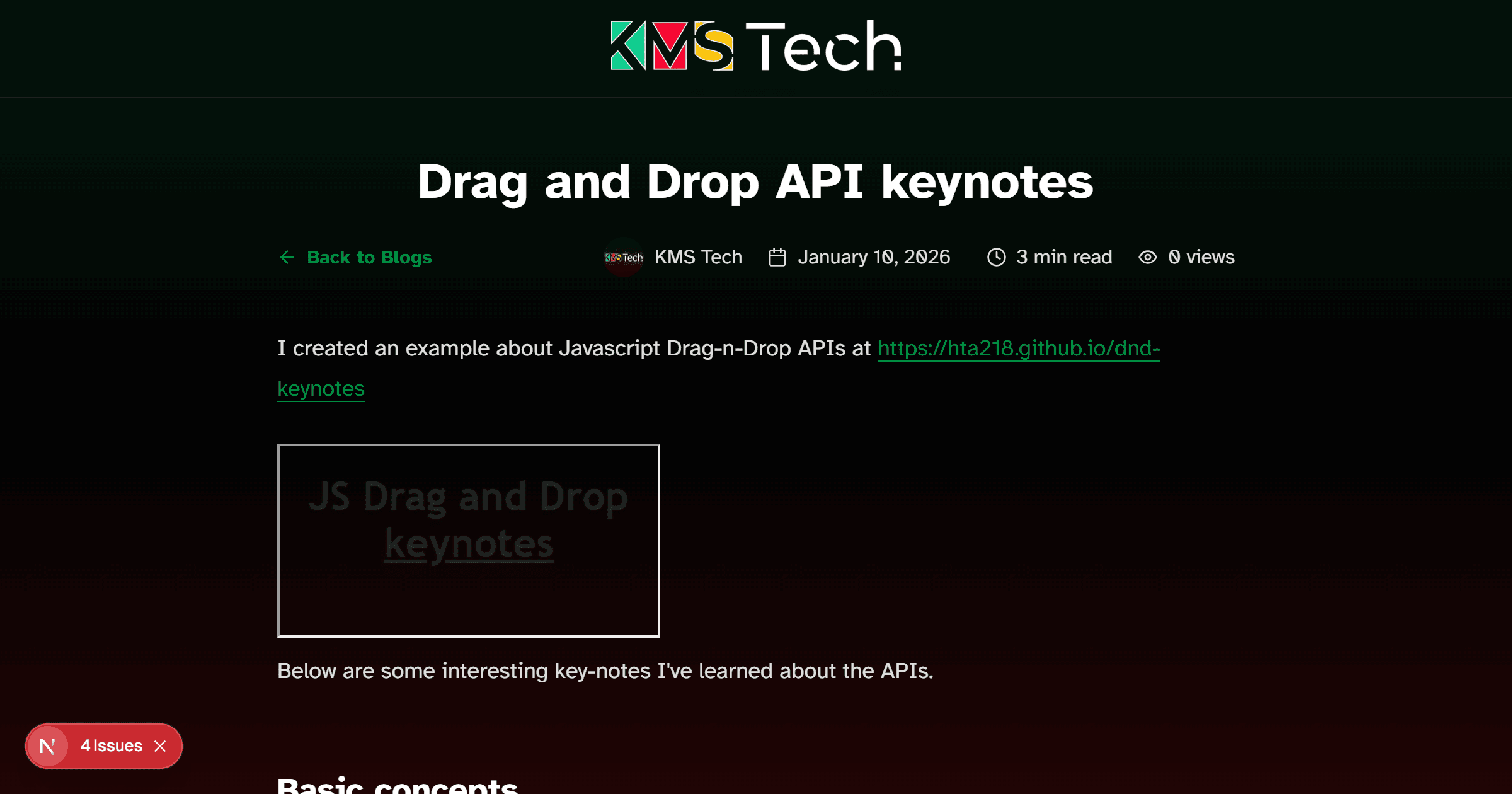 Drag and Drop API keynotes