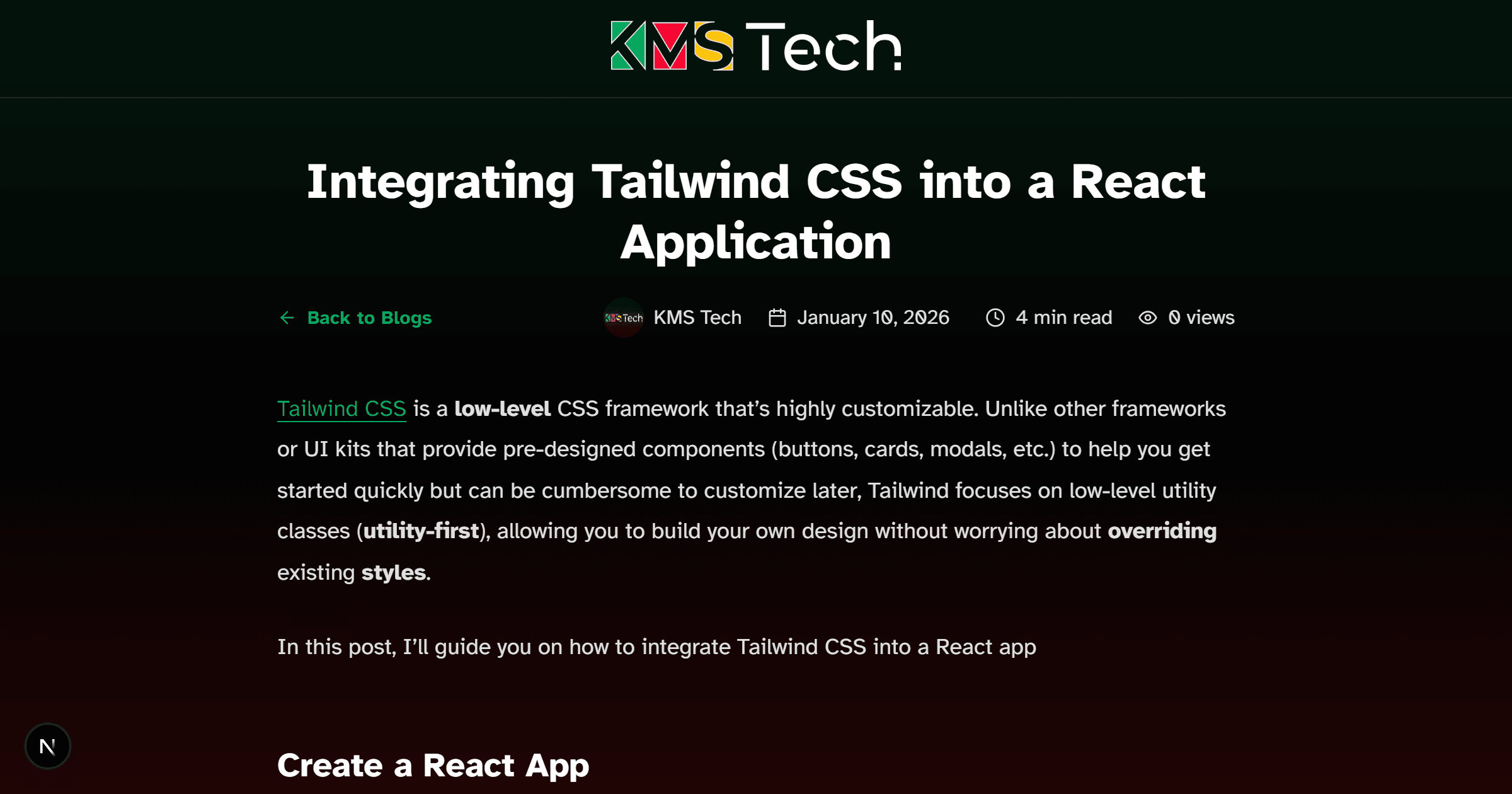 Integrating Tailwind CSS into a React Application