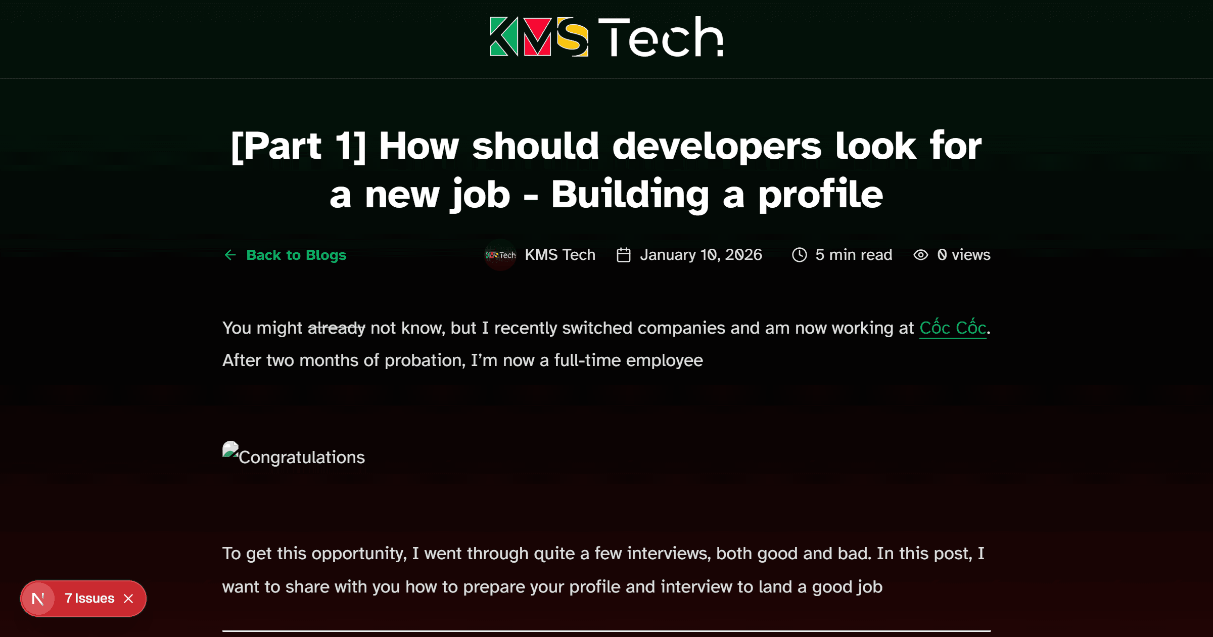 [Part 1] How should developers look for a new job - Building a profile