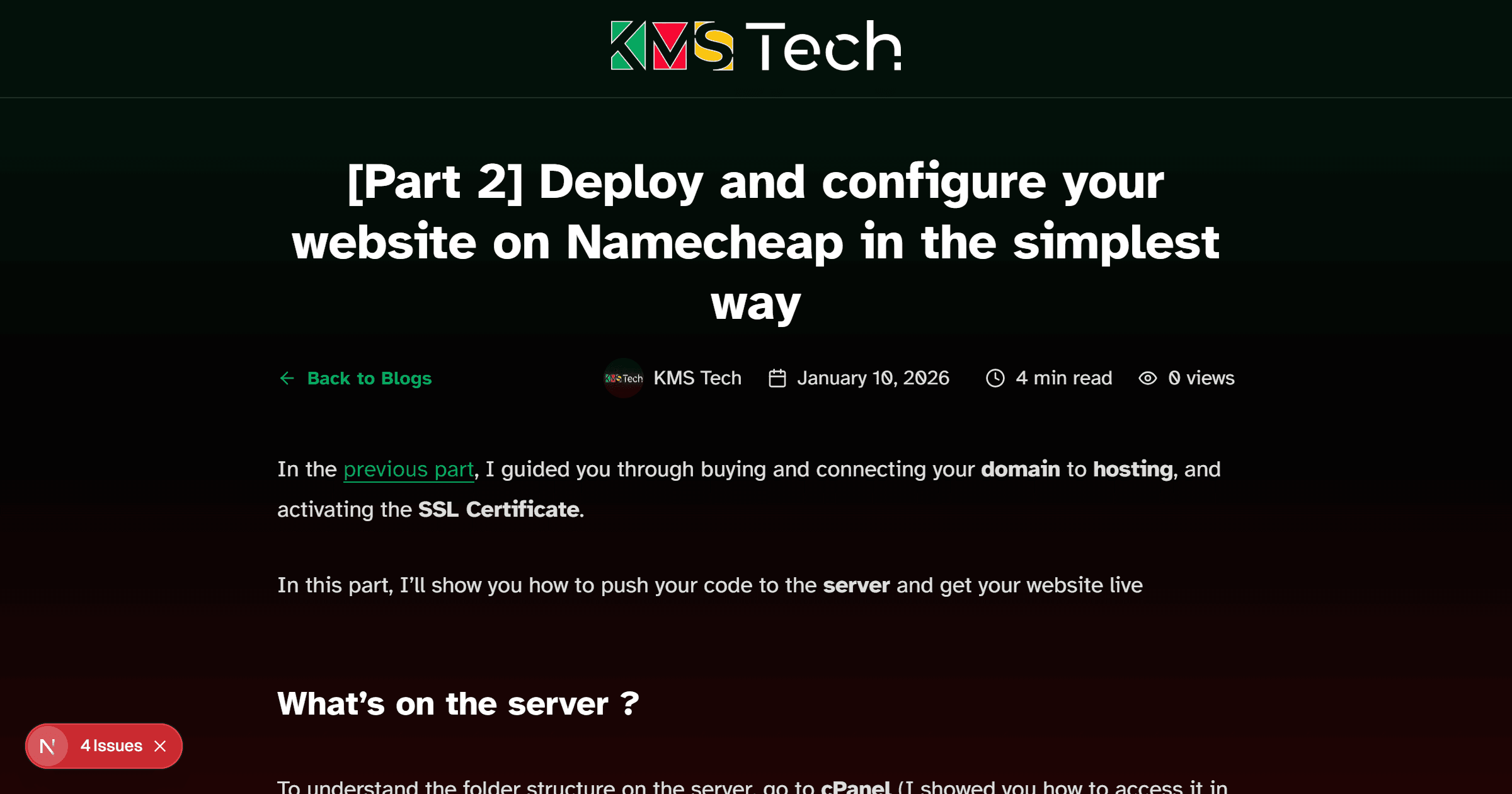[Part 2] Deploy and configure your website on Namecheap in the simplest way