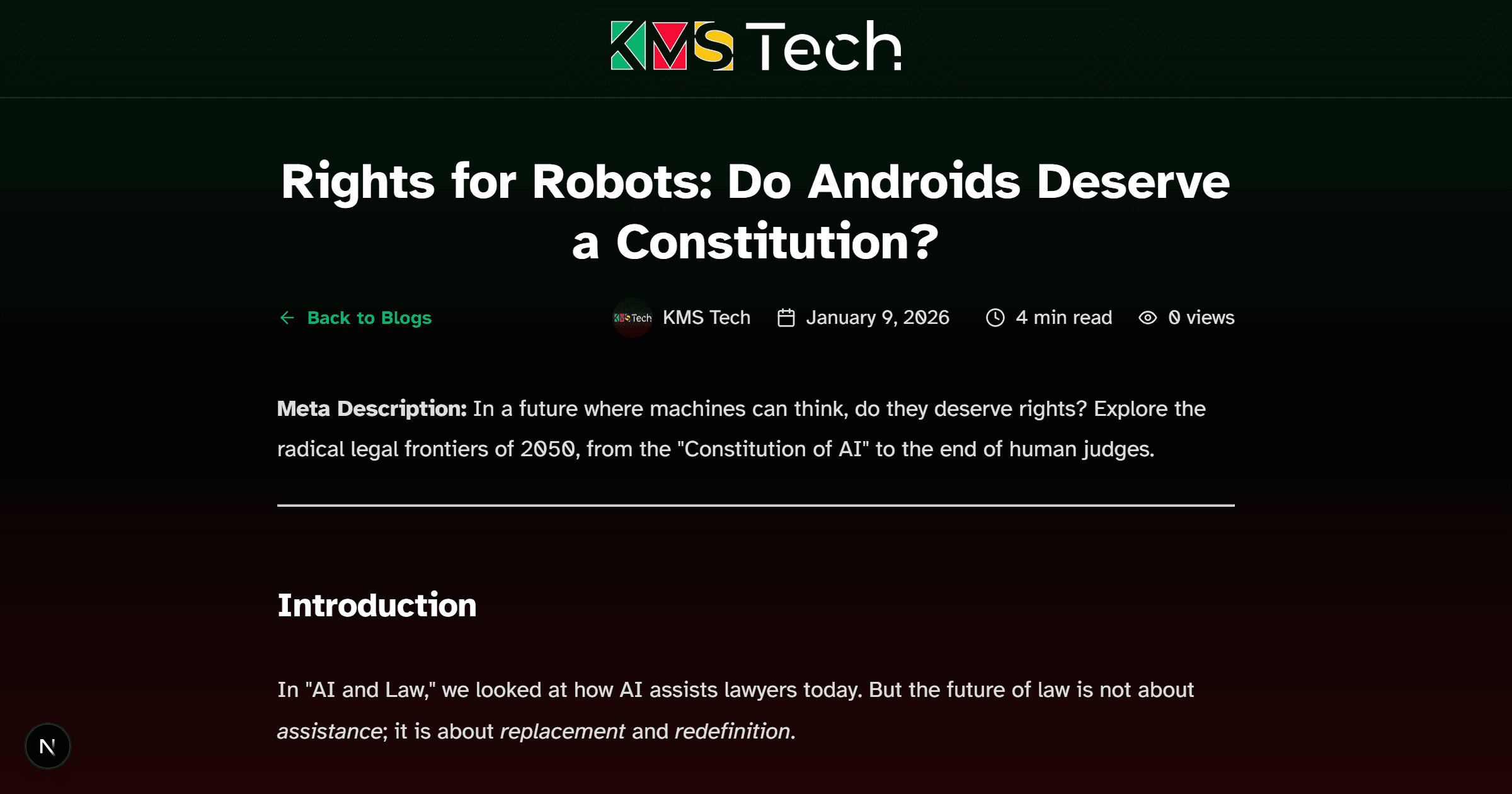 Rights for Robots: Do Androids Deserve a Constitution?