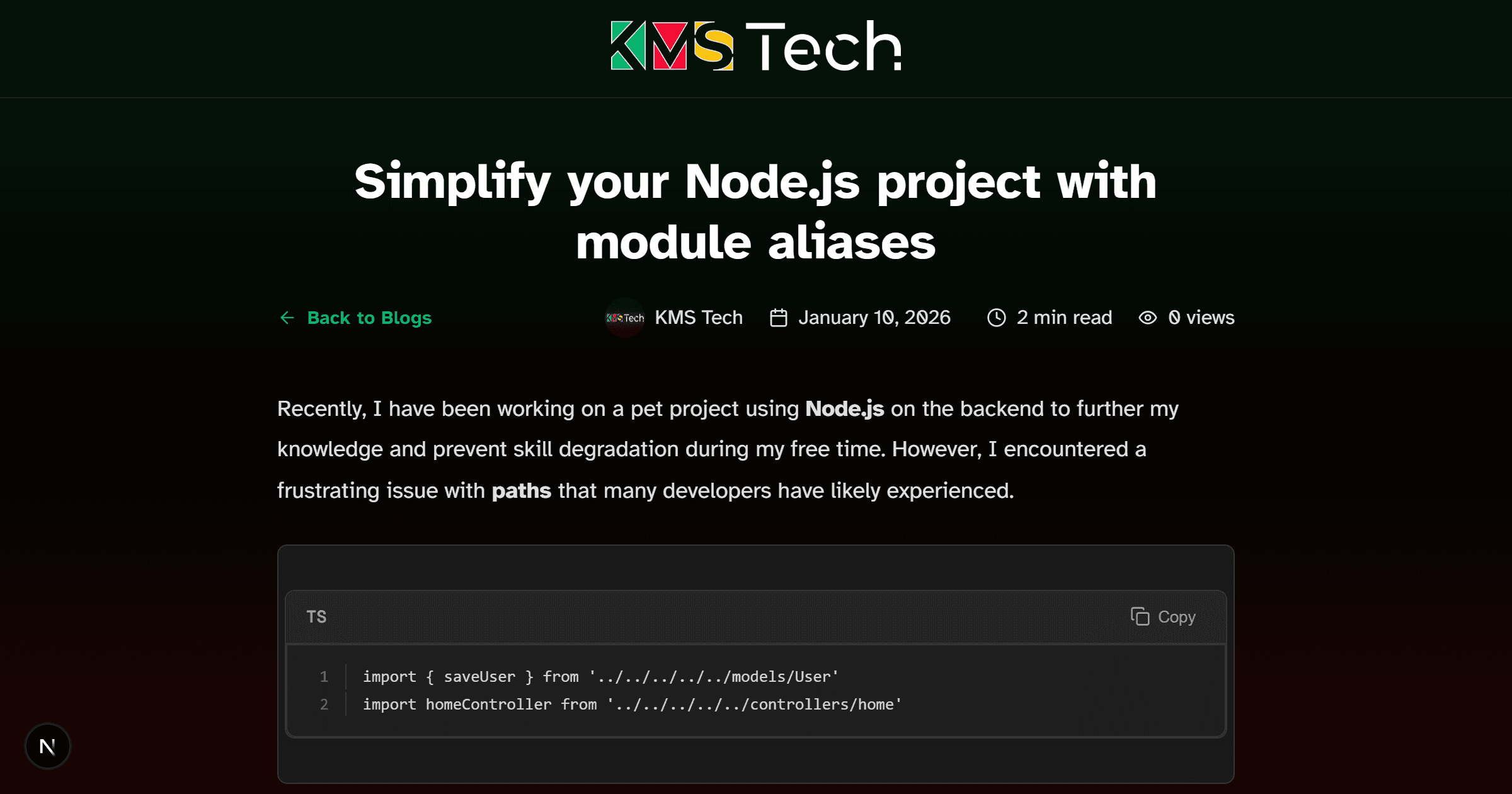 Simplify your Node.js project with module aliases