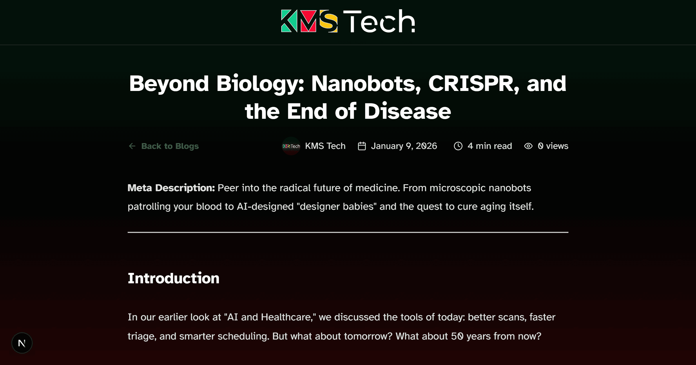 Beyond Biology: Nanobots, CRISPR, and the End of Disease