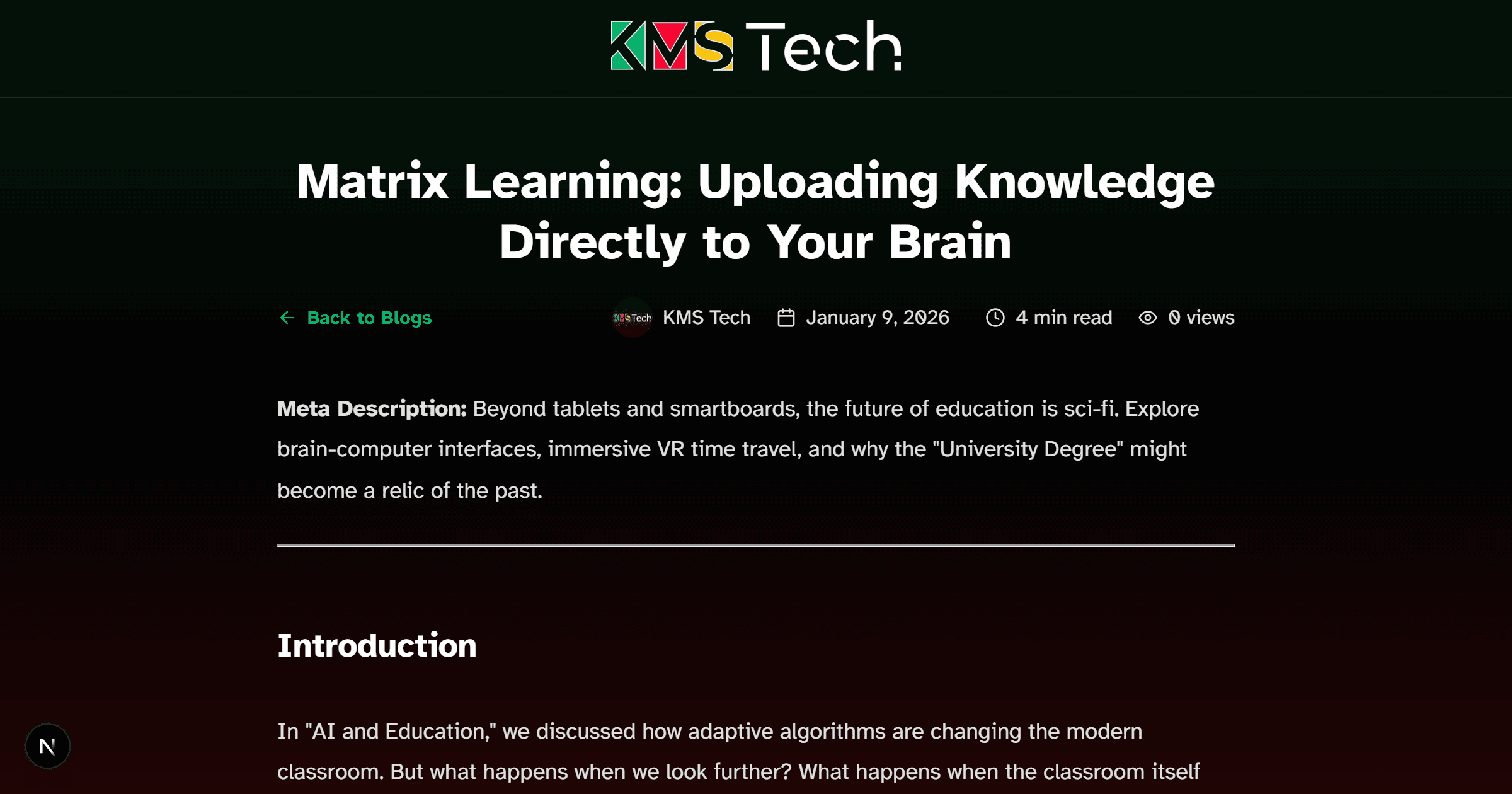 Matrix Learning: Uploading Knowledge Directly to Your Brain