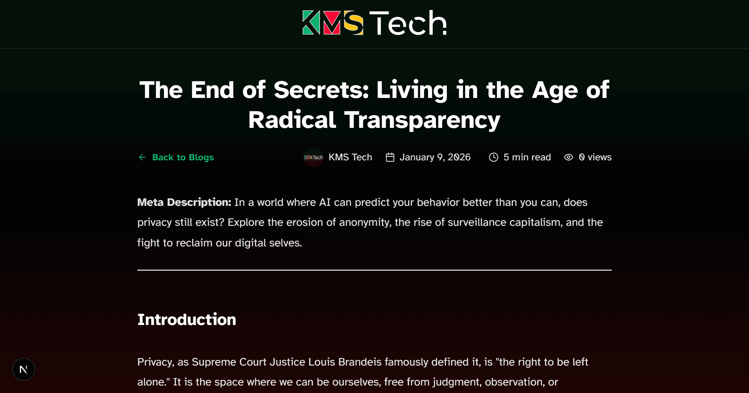 The End of Secrets: Living in the Age of Radical Transparency